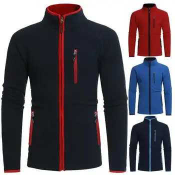 

Men's Warm Coat Casual Long Sleeve Zipper Pockets Outerwear Warm Streetwear Windproof Jacket Coat