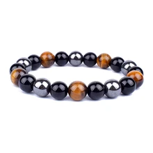  Natural Black Obsidian Hematite Tiger Eye Beads Bracelets Men for Magnetic Health Protection Women Soul Jewelry Pulsera Hombre 