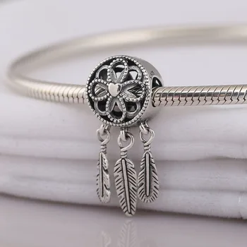 

S925 Pendant Bead fit Lady Bracelet Bangle Spiritual Dream catcher Dangle Charm DIY Jewelry