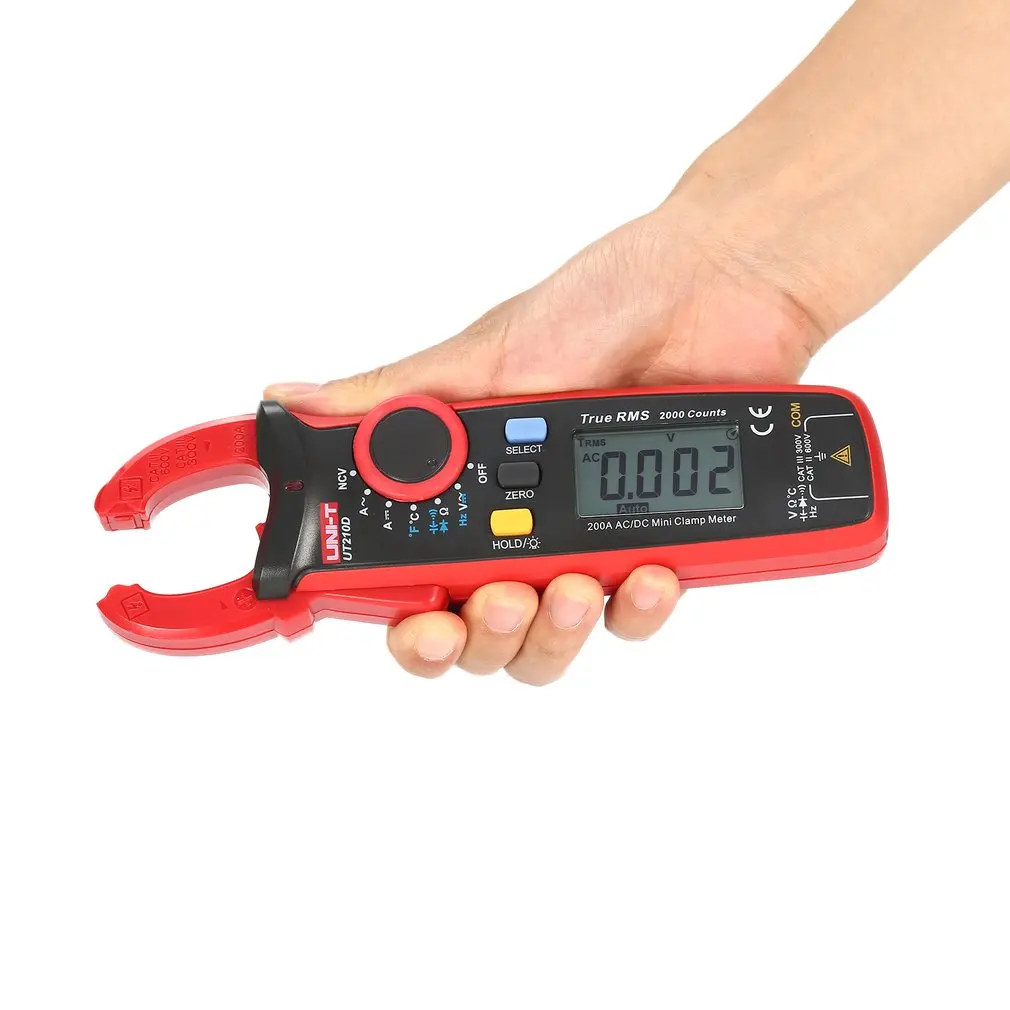 UNI-T мини True RMS цифровой ручной мультиметр-зажим Volmeter Авто диапазон DC/AC напряжение температура NCV UT210C 210D 210E