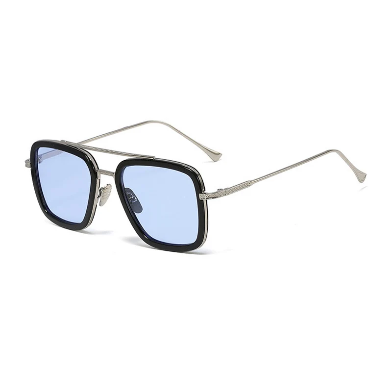SHAUNA модные Двойные мосты Tony iron man Солнцезащитные очки прозрачные синие Человек-паук солнцезащитные очки