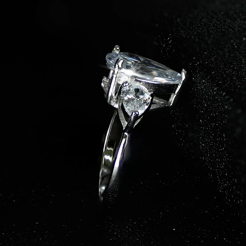 Оригинальные поступления, оригинальное 925 пробы Серебряное кольцо с грушевидной огранкой для женщин, роскошное ювелирное изделие для свадьбы, помолвки, уникальное кольцо R1904S