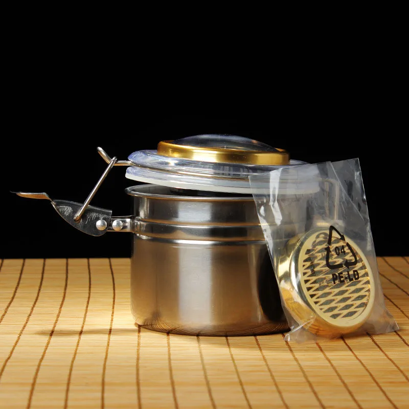 Cigarette/cigar Moisturizer with Hygrometer Stainless Moisturizing Tablets Steel Coffee Bean Storage Jar Send face