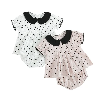 

1-3Yrs Baby Girls Clothing Sets 2020 Summer Baby Girl Set Baby Dot Short Sleeve Top + shorts Belt Three Piece Set