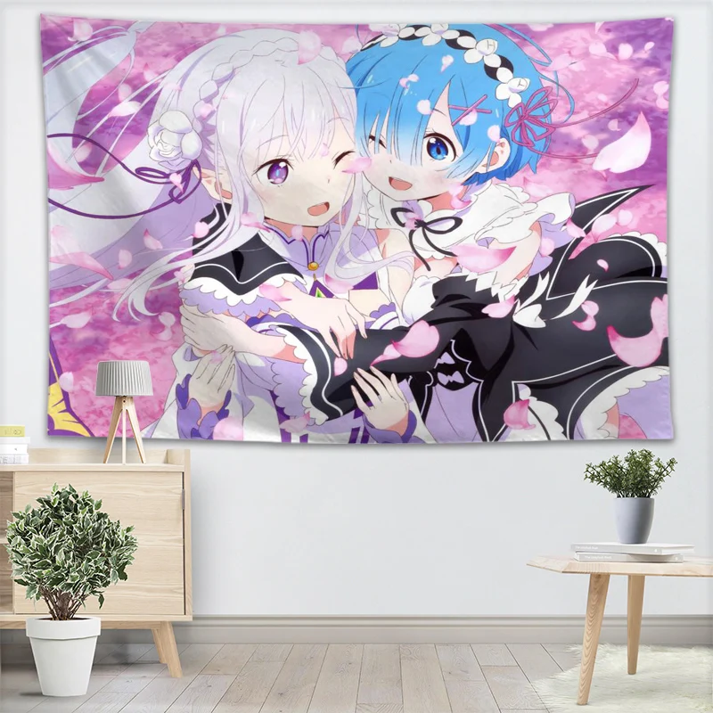 Лучший красивый гобелен с рисунком аниме Re ZERO украшение на стену для дома