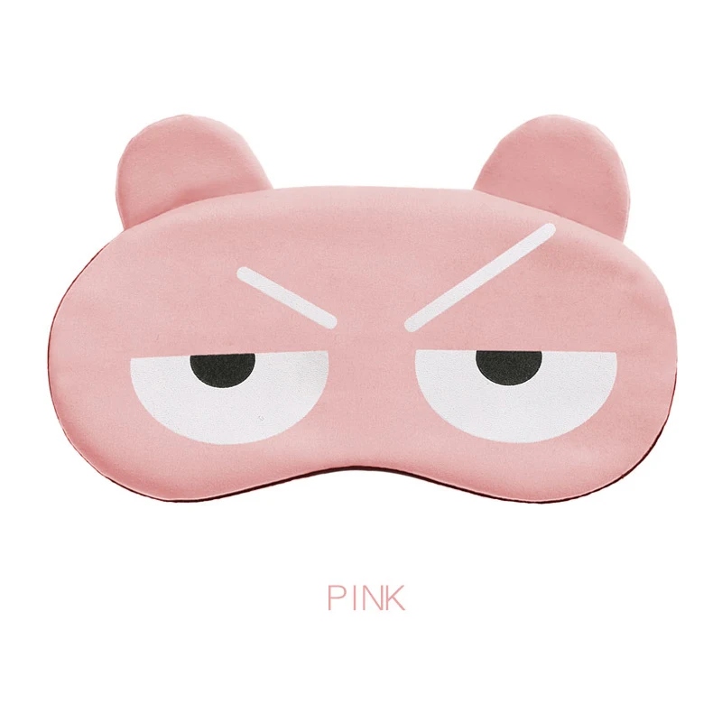 Хлопковая мультяшная маска для сна для лица, милая забавная маска для глаз, маска для сна для отдыха в путешествии, повязка для глаз, Детская повязка для глаз, повязка на глаза, повязка на глаза - Цвет: Pink Anger