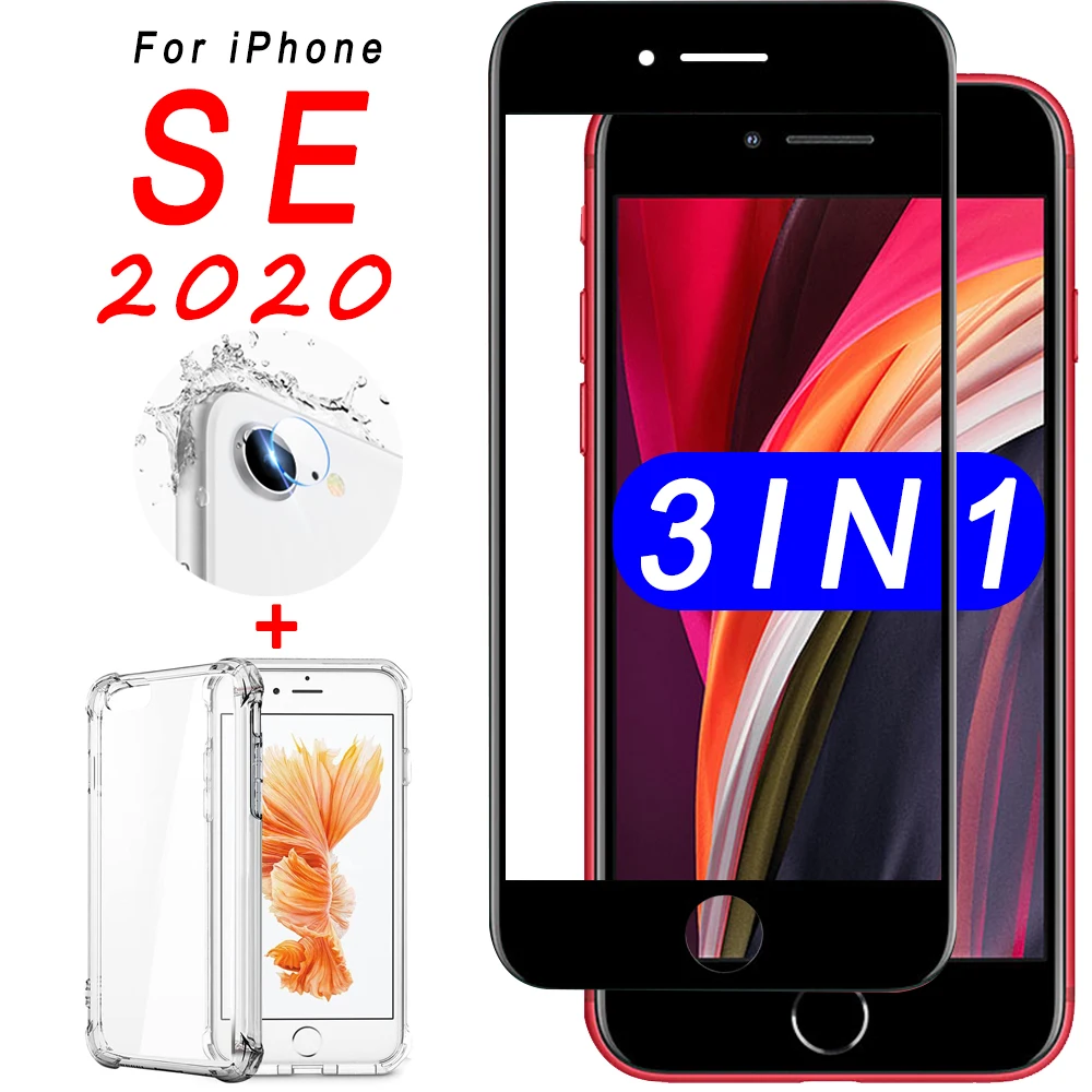 Стекло для iphone se 2020 защита экрана i phone 7 8 iPhonese закаленное стекло с объективом