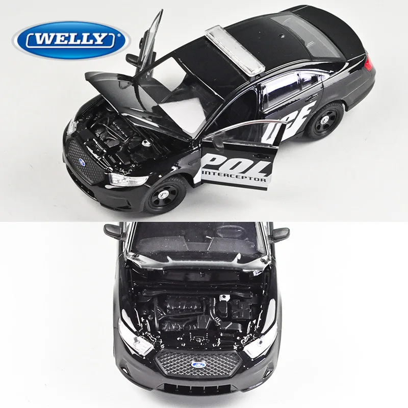 WELLY 1:24 Ford Полицейская машина, модель автомобиля из сплава, модель автомобиля, украшение автомобиля, коллекция подарков, игрушка для литья под давлением, модель для мальчика