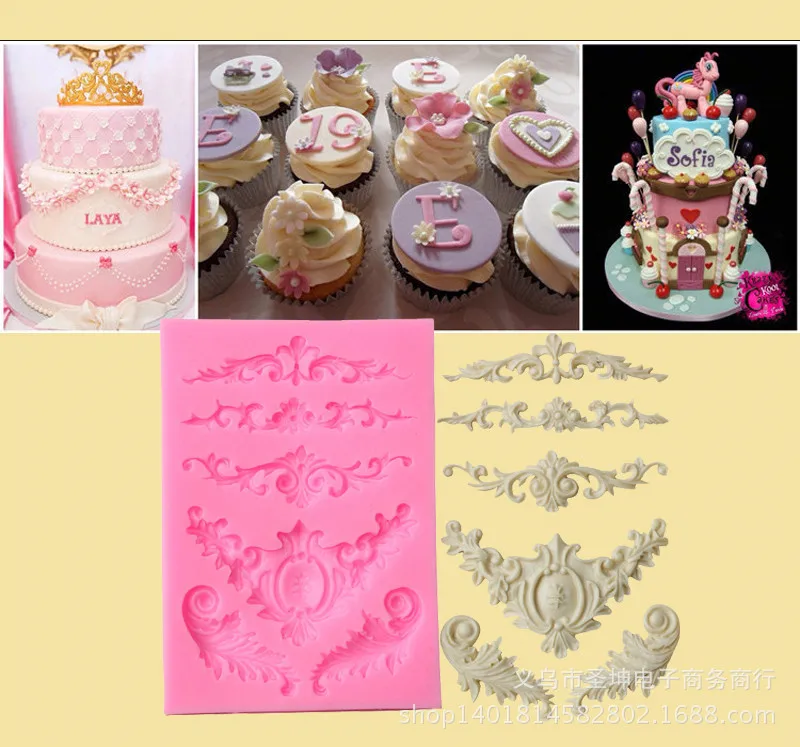 

European Silicone Molds flower rattan Mould 3d Wall Panel Mini European vintage embossed Concrete Fondant Clay Mold