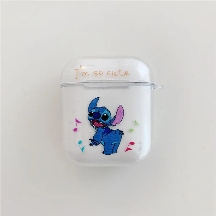 Color 2 Для Airpods чехол синий Bluetooth беспроводные наушники защитный чехол Ститч Дораэмон прозрачный мягкий для Apple Airpods зарядка сумки - Цвет: Color 2