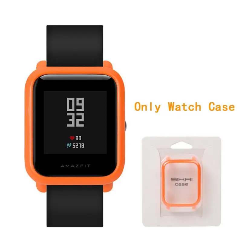 Для Amazfit Bip Чехлы умные часы протектор для Xiaomi Mi Huami Чехлы PC оболочка легкие красочные битовые часы - Цвет: A
