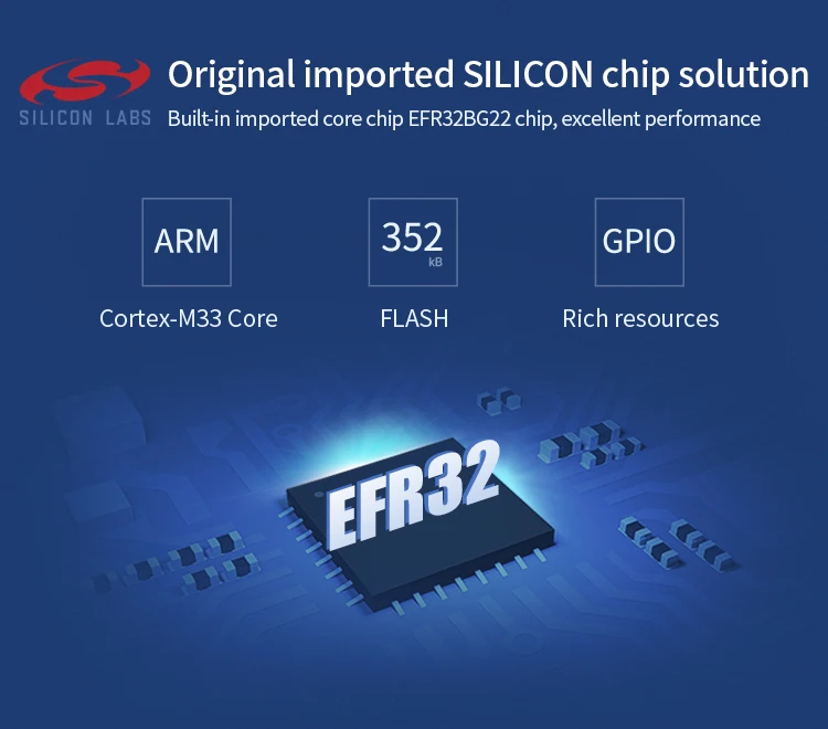 EFR32 Bluetooth5.2 Module BT5.2  6dBm 2.4GHz Cortex-M33 GPIO ebyte E104-BT53 Direction Finding Wireless Transceiver and Receiver