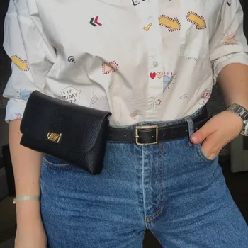 

Fanny Pack Women Waist Bag Serpentine Waist Belt Bag Mini Phone Pouch Snakeskin Bum Bags Belt Pack For Female A7