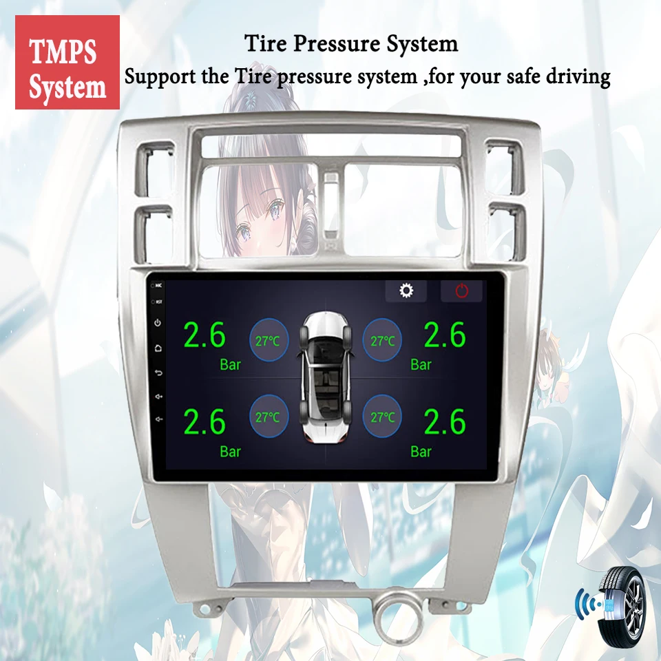 

10.1'' Android 13.0 8+256G car multimedia player dvd For Hyundai Tucson 2004-2009 Headunit navi gps stereo raido tape recorder