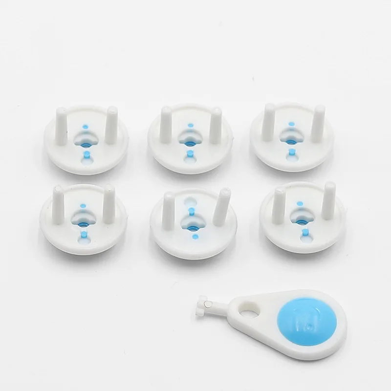 7pcs/set Socket Protector Baby Electrical Safety EU Power Outlet Protector Cover Anti-electric Shock Plugs Safety Guard Locks