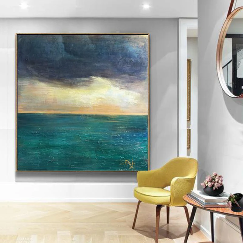 

R&GART Handpainted Modern Minimalist Oil Paint On Canvas Art Oil Painting Gift Home Decor Living Room Wall Adornment Picture