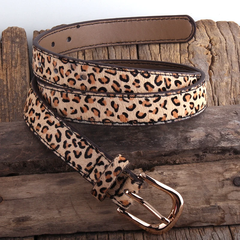 RH Fashion Leopard Spotted Horsehair Leather Belt Genuine  display picture 2