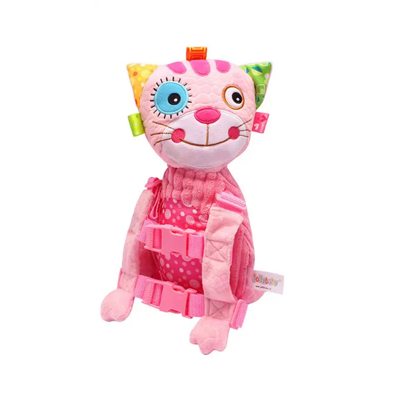pink cat Детский ремень безопасности, Детский рюкзак для прогулок и прогулок, плюшевая сумка с милыми животными, Игрушечный мобильный телефон, чехлы, аксессуары - Цвет: pink cat