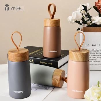 

YMEEI 260ML Mini Insulated Coffee Mug Portable Water Bottle With Rope Stainless Steel Thermos Vacuum Flask Outdoor Drinkware