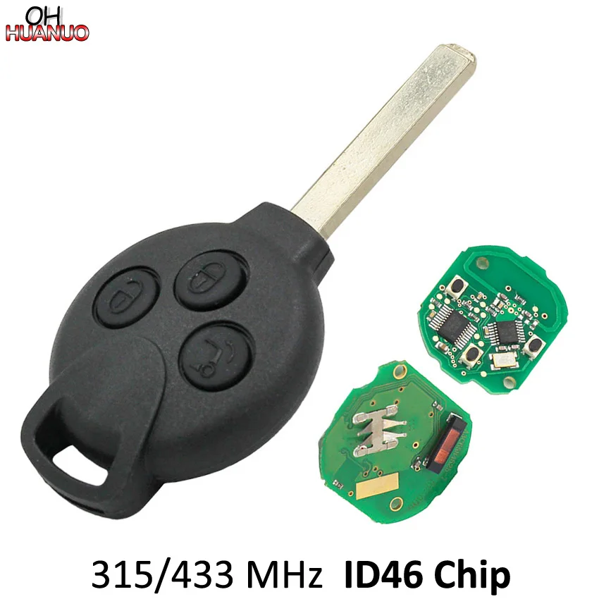 3 Buttons Smart Remote Key Fob 315Mhz 433MHz with ID46 (7941 ) Chip CR2016 Battery for Benz Fortwo 451 2007-2013 | Автомобили и