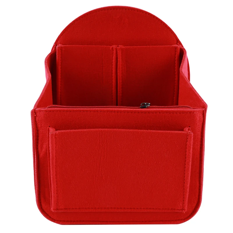 red small Мод Девушки, войлочная Сумочка для макияжа, косметичка Сумка Для женщин вставка путешествия Органайзер сумка в сумке для Make Up Чехол женская косметичка - Цвет: red small