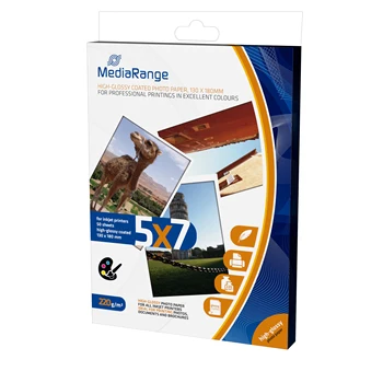 

Photo paper | 13x18 cm | Glossy | 220 g | 50 sheets | MediaRange