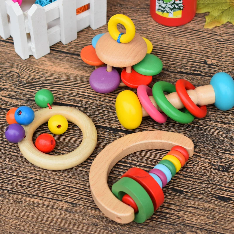 Детские игрушки Висячие деревянные силиконовые бусины бисер развивающие
