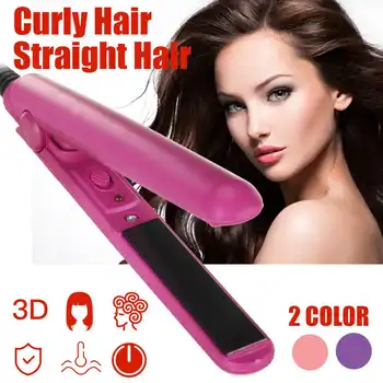 

2 in 1 Mini Professional Hair Curler Hair Straightener Flat Iron Hairs Straightening Corrugated Iron Curling Tong Styling Tool