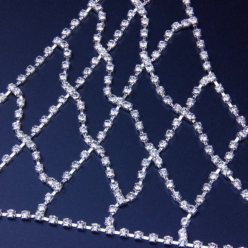 Najtaniej StoneFans Rhinestone biustonosz łańcuch kryształ plaża ciało biżuteria błyszczące uprząż Bikini łańcuch nadwozia belly Chain kobiety naszyjnik Drop Shipping