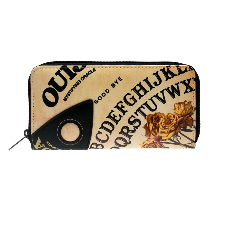 Ouija Длинный кошелек на молнии из ПУ кожи модные женские кошельки дизайнерский
