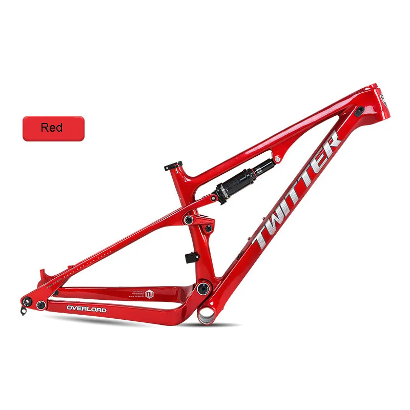Red Mtb перегрузка полная подвесная карбоновая рама крест-кол XC Fat Bike 12*148 мм задний амортизатор 190*50 мм шины 27,5*3,0 29*2,35 - Цвет: Red