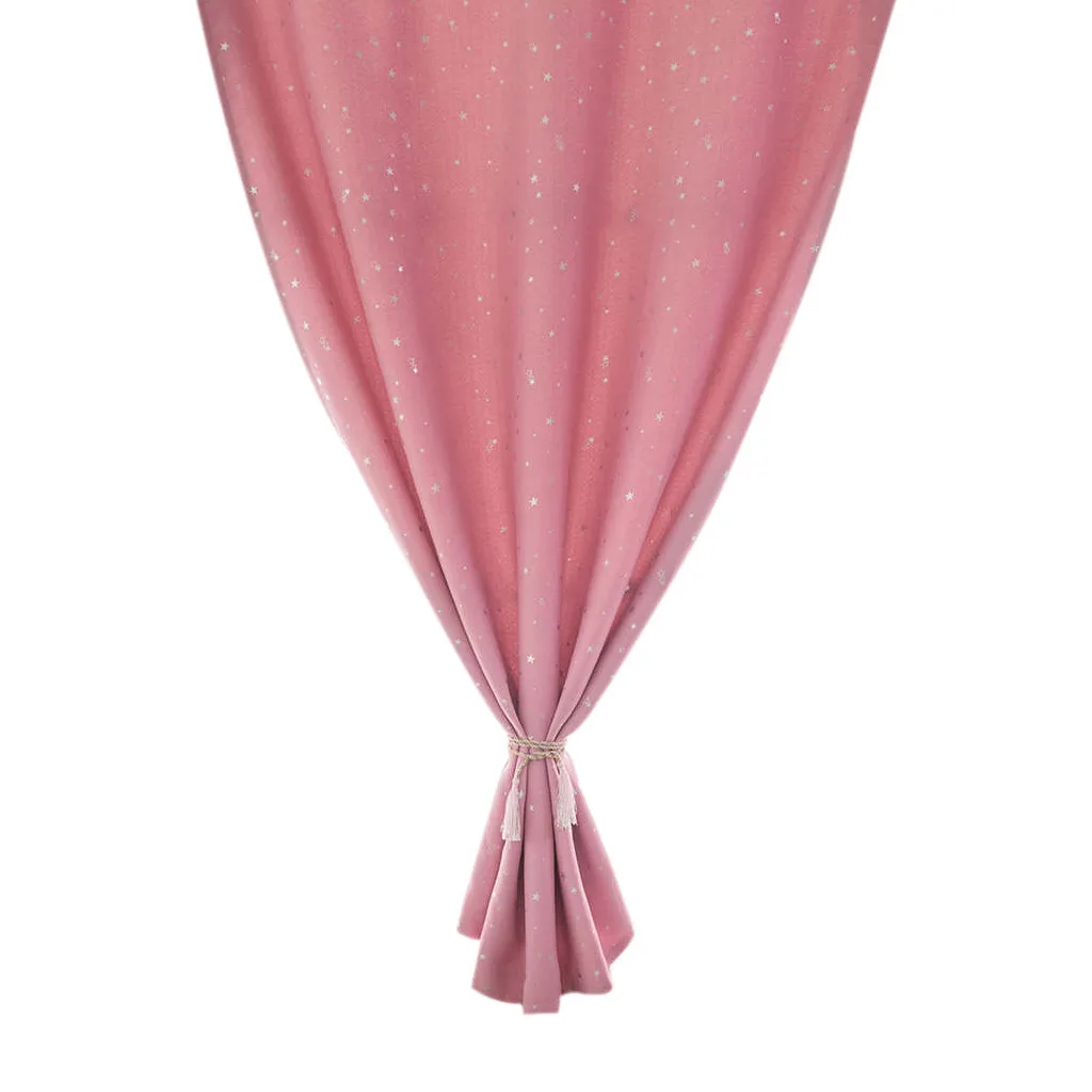 Новая мода Простой занавес 60X180 многоцветные звезды Двусторонняя липучка затемненная занавес s In House Kichen спальня окно#45 - Цвет: Pink
