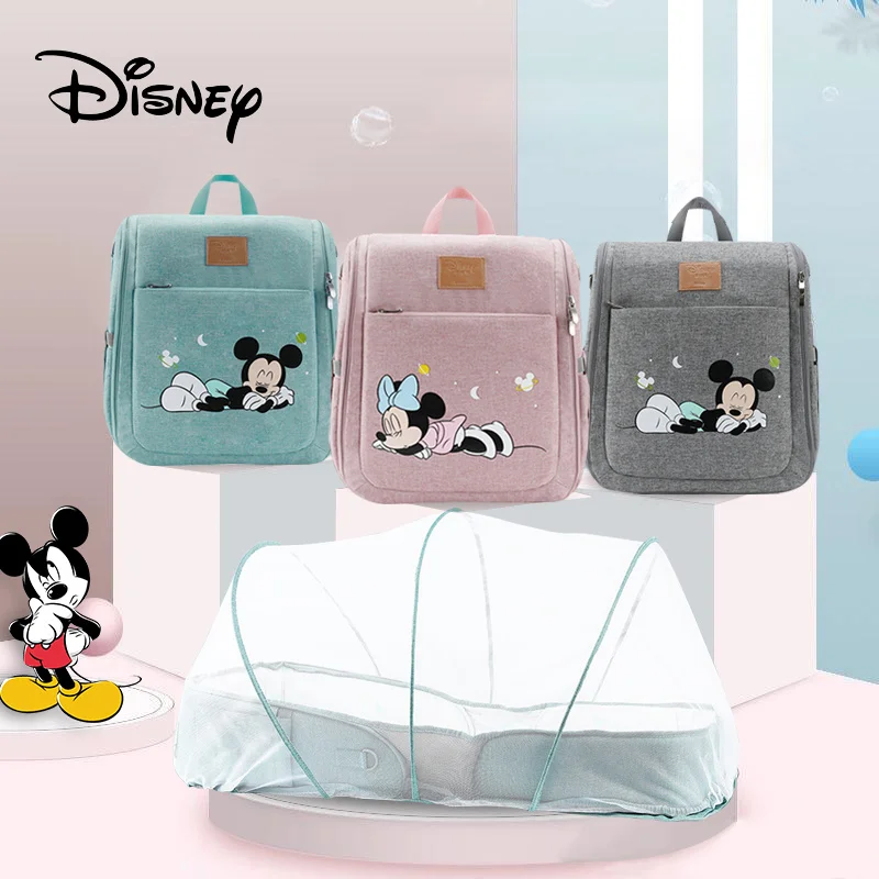 

Disney Multifunction Portable Diaper Bags Foldable Bed Baby Travel Insulation Bag Baby Diaper Bags Backpack with Changing Bed