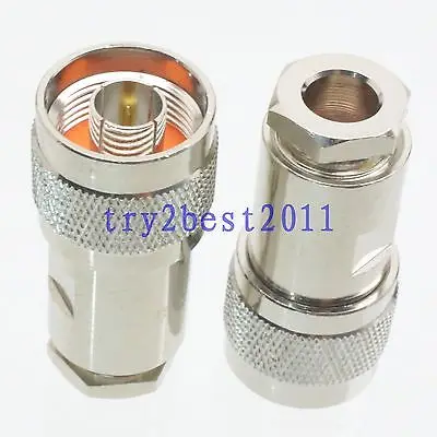 

DHL/EMS 50 Sets 1pce Connector N plug pin clamp RG5 RG6 5D-FB LMR300 RF COAXIAL straight 75ohm -C1