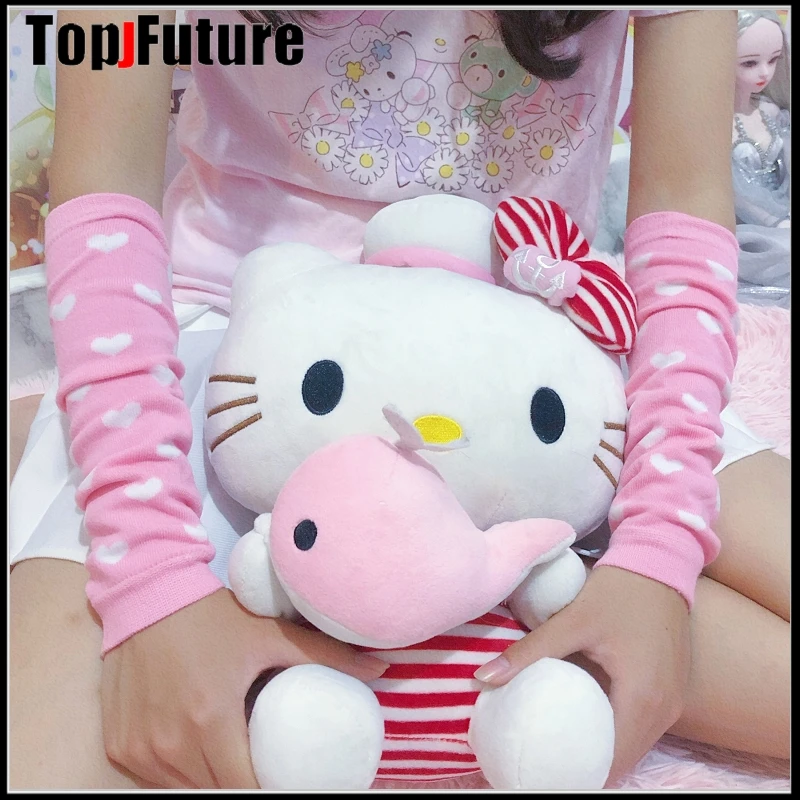 Glove Arm Cover Classic arm warmers Striped Fingerless Cotton Long Wristband lovely sweet lolita cosplay