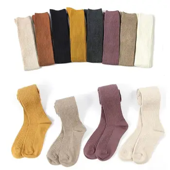 

2019 Cute Students Pure Color Sweet Harajuku Over Knee Socks White Kawaii Thigh High Socks Japanese Cotton Long Stockings