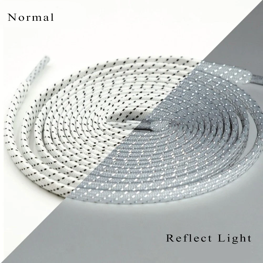 New Flat 1Pair 120cm Fluorescent Sneaker Shoestrings Sport Shoelaces 3M Reflective Wide Rope Shoes Lace Light Elastic Shoelaces - Цвет: light white