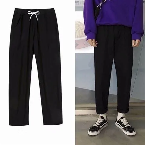 Черные брюки-карандаш в стиле хип-хоп, мужские брюки-карго, уличная одежда, мужские шаровары с карманами, джоггеры, весна, модные мужские штаны с лентой - Цвет: 6