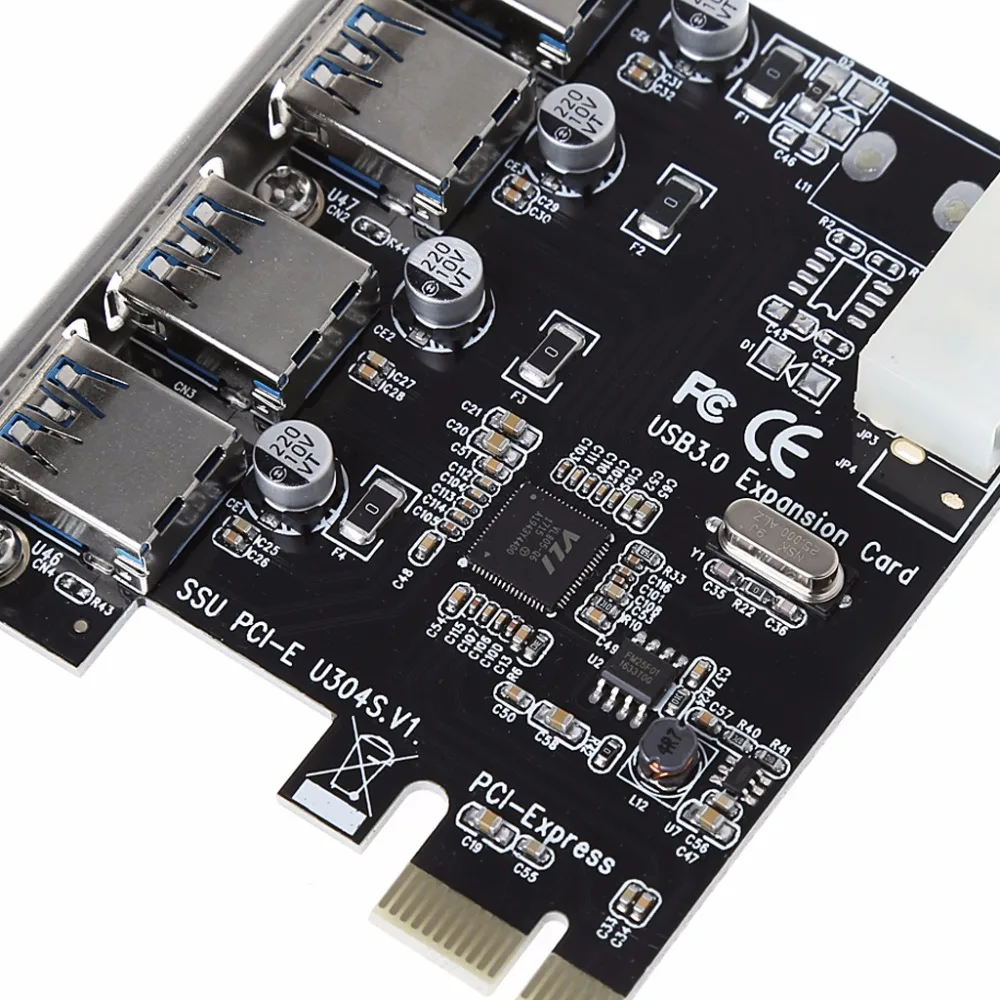 4 порта PCI-E к USB 3,0 концентратор PCI Express карта расширения адаптер 5 Гбит/с скорость для настольных компьютеров компоненты абсолютно Прямая поставка