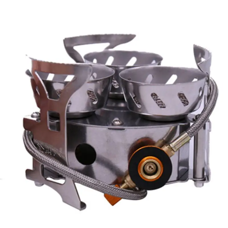  11000W Gas Burner High Power Camping Stove Windproof Three Core Head Gas Stove Camping Oven Outdoor
