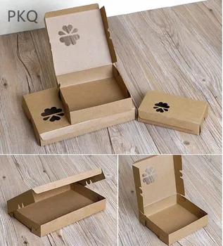

30pcs Kraft Paper cake box with window Cookies Biscuit cupcake packaging box brown paper gift packaging box for dessert Egg tart
