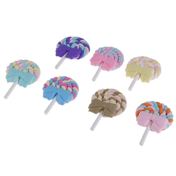

5PCS Colorful Lollipop Soft Clay Plasticine Slime Accessories Beads Making Supplies For DIY Scrapbooking Phone Decoration Crafts