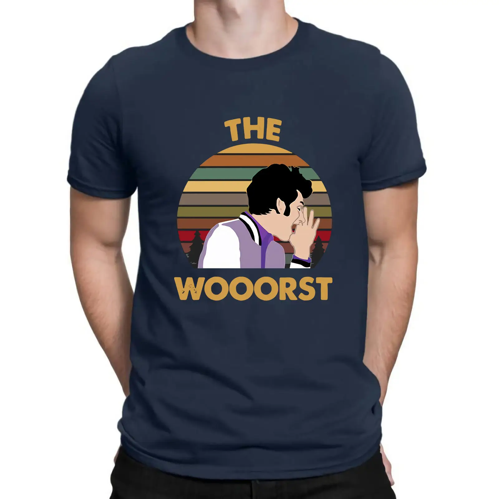 Jean ralhio The Wooorst Винтаж Графический Футболка черный темно хлопок для мужчин