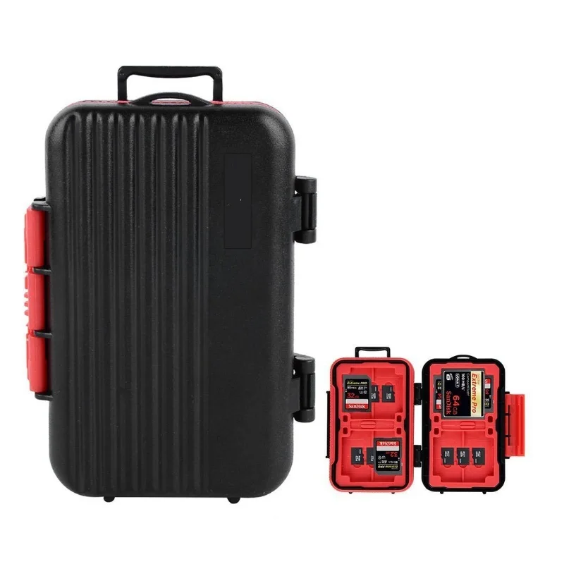 

Memory Card Case Box Storage Holder SD Micro SD TF Micro SD CF Hard Bag Waterproof suitcase shaped 4CF+8SD+12TF 24Cards