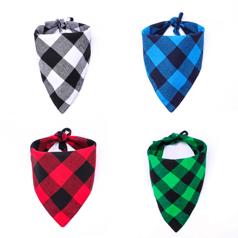 

New Pet Plaid Mouth Towel Triangular Scarf with Rope Dog Accessories Suitable for Small Medium and Large Dogs Pet Supplies