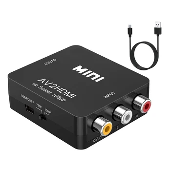

RCA to HDMI,AV to HDMI Converter,1080P Mini RCA CVBS Video o Converter Adapter PAL/NTSC for TV/PC/ PS3/ STB/ VHS