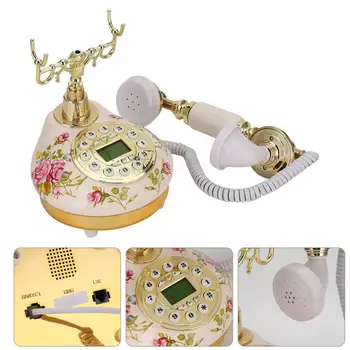 

MS-9100 Round Base Ceramic European Rose Retro Telephone for Automatic Detection to FSK / DTMF Caller ID telefon