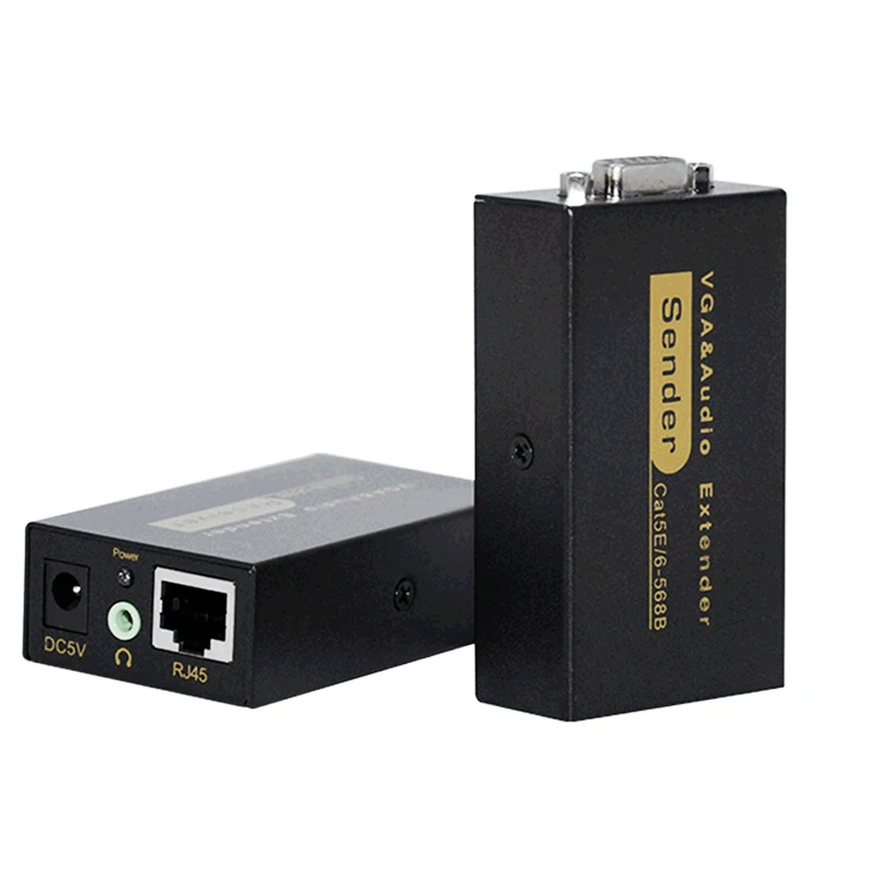 100 м HD 1080P UTP VGA удлинитель RJ45 Сплиттер адаптер с аудио 3 5 мм через Cat5E/6 Ethernet кабель