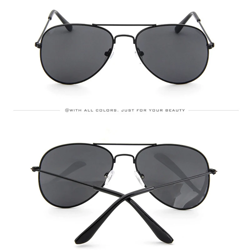 Crianças Óculos de Sol Aviação Meninos Espelho Colorido Crianças Festa de Natal Óculos Armação de Metal Meninas Ao Ar Livre Óculos Óculos_voghion.com