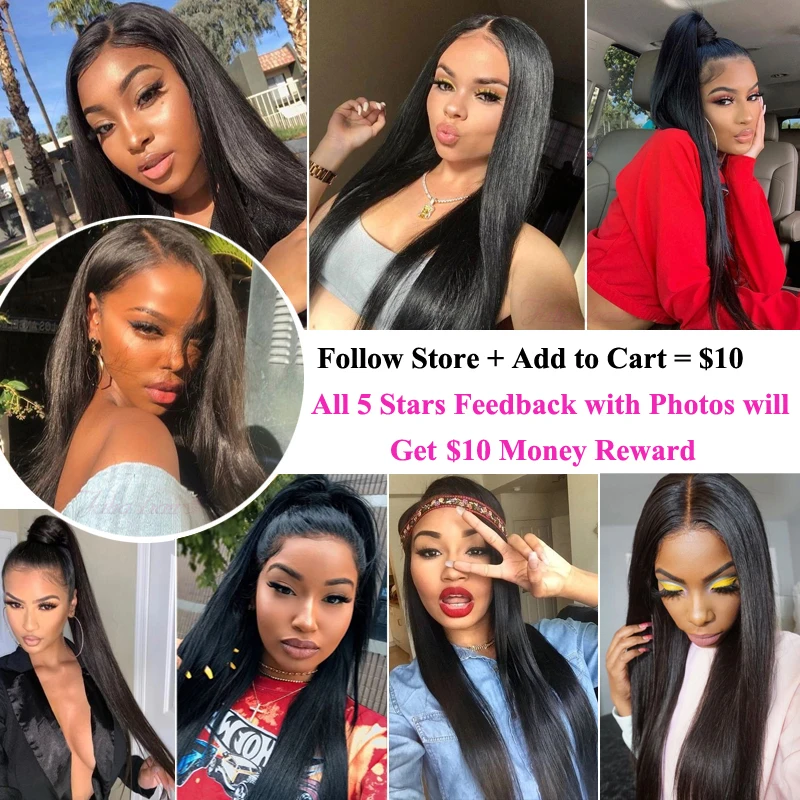 Julia Hair Bone Straight 13x4 Lace Frontal Free Part Ear to Ear Lace Frontal Closure Pre Plucked Human Hair 4x4 Lae Closure